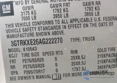 2010 GMC Sierra 1500 Denali из США, поврежденный, VIN 3GTRKXE26AG222270